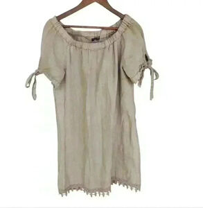 NWOT Lungo L'Arno Linen Off Shoulder Dress